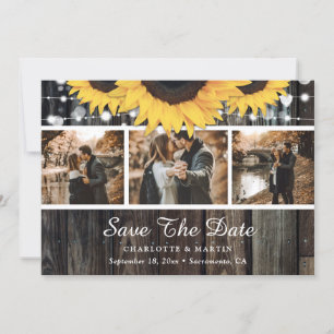 Rustikales Holz Sonnenblumen Hochzeitssemble Foto Save The Date