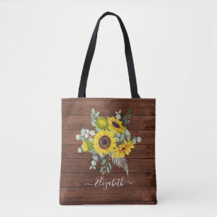 Rustikales Holz Sonnenblumen Wasserfarbe