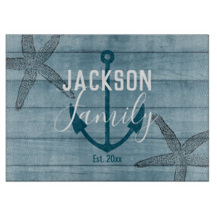 Rustikales Holz Starfish Custom Family Beach House Schneidebrett