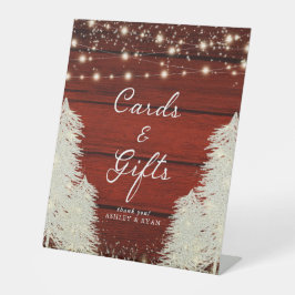 Rustikales Holz | String Lights | Baumkarten und G Sockelschild