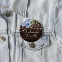 Rustikales Holz String Lights Blue Floral Bridesma