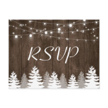 Rustikales Holz String Lights Pine Trees Wedding R