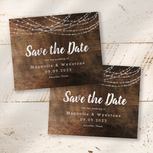 Rustikales Holz String Lights Pinselschrift Weddin (Von Creator hochgeladen)