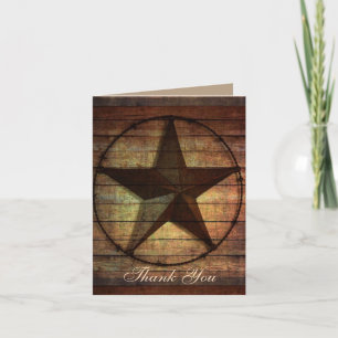 rustikales Holz Texas Star Western Hochzeit danke