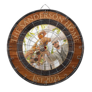 Rustikales Holz Tone Familienname Foto Dart Board Dartscheibe