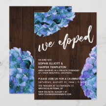 Rustikales Holz und blaues Hydrangea haben wir ent