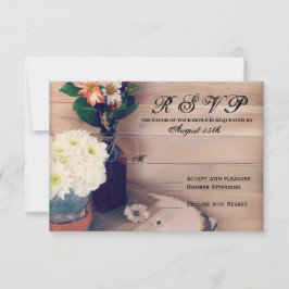 Rustikales Holz und Blume Hochzeiten von RSVP-Kart RSVP Karte