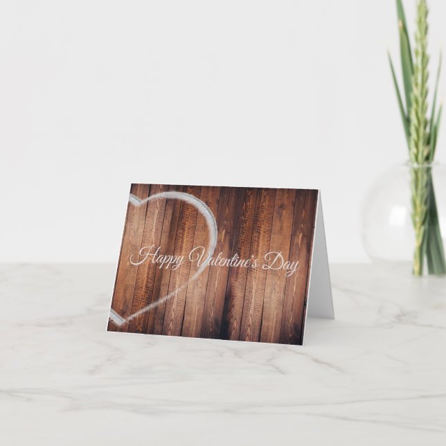 Rustikales Holz und Chalk Valentine Herz (Vorderseite)