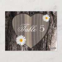 Rustikales Holz und Daisies Hochzeitsstimmung Tisc