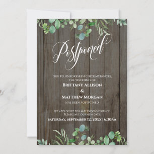 Rustikales Holz und Eukalyptus - Hochzeitskarte au Einladung