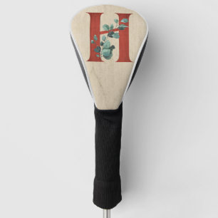 Rustikales Holz und Eukalyptus Letter H Golf Headcover