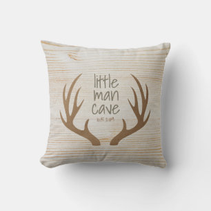 Rustikales Holz und Geweihe Little Man Cave Kinder Kissen