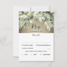 Rustikales Holz und Grüne Hochzeit RSVP