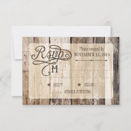 Rustikales Holz und Herz-Entzücken RSVP-Karte RSVP Karte