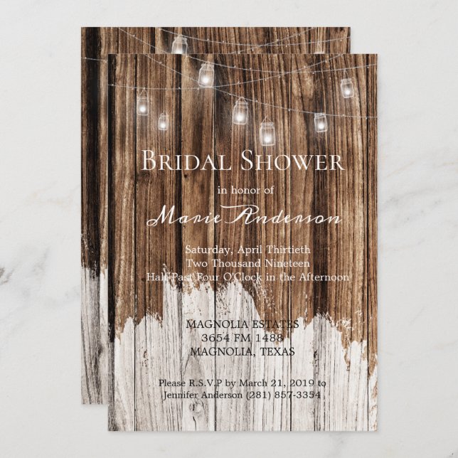 Rustikales Holz und Lanterns-Brautparty (Vorne/Hinten)