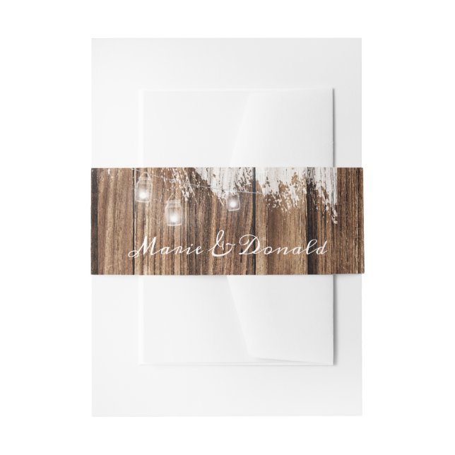 Rustikales Holz und Laternen Einladungsbanderole (Vorderseite Beispiel)