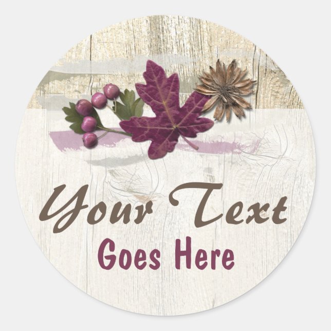 Rustikales Holz und natürliche Ahornleder Naturele Runder Aufkleber (Vorderseite)