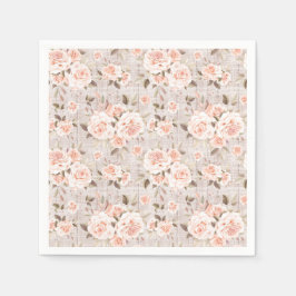 Rustikales Holz und romantische Rose Shabby Chic H Serviette