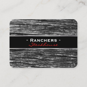 Rustikales Holz und Schwarz mit Silberbelag Visitenkarte