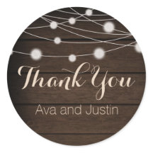 Rustikales Holz und Streichlicht Danke Siegel