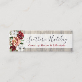 Rustikales Holz und Südliches Land Baumwolle Socia Mini Visitenkarte