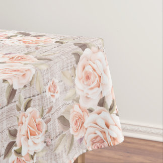 Rustikales Holz und Vintage Rose Romantisches Shab Tischdecke