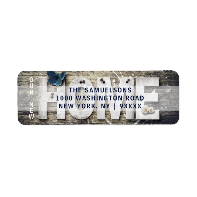 Rustikales Holz unsere neue Zuhause Moving Rücksen (Vorne)