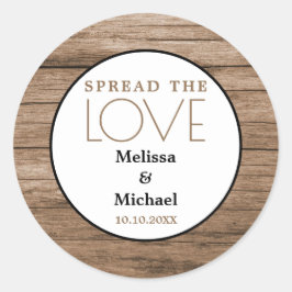 Rustikales Holz verbreitete die Gastgeschenk Hochz Runder Aufkleber
