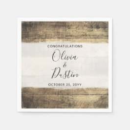 Rustikales Holz Vintage Landhaus Hochzeit Serviette