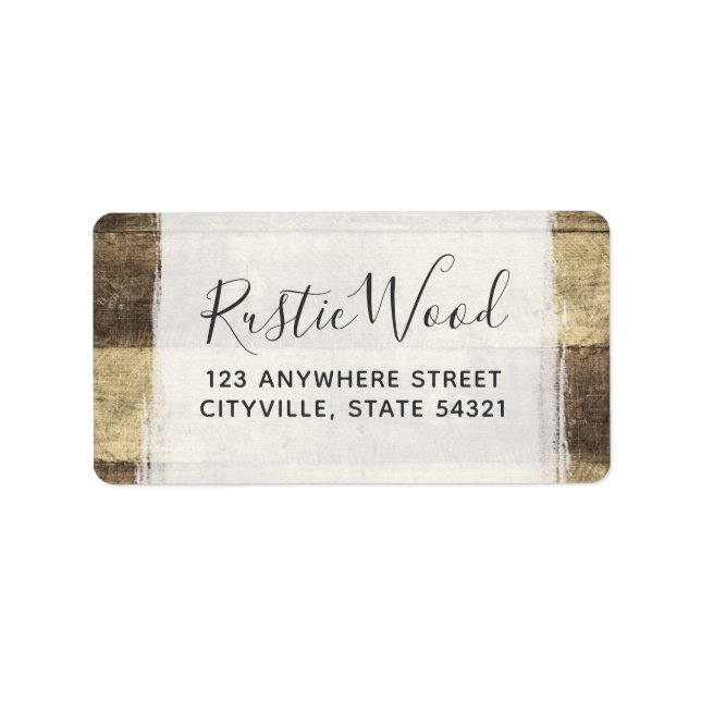 Rustikales Holz Vintage Landhausstil Adressaufkleber (Vorne)