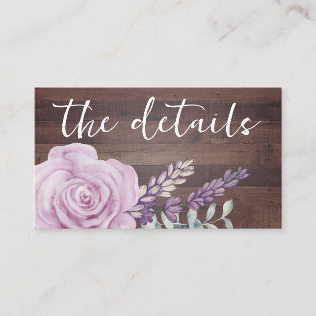 Rustikales Holz Wasserfarben, Blüten und Eukalyptu Begleitkarte (Vorderseite)