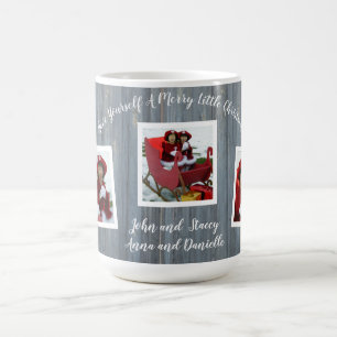 Rustikales Holz - Weihnachts-Tasse mit 3 Fotos Kaffeetasse