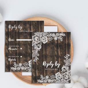Rustikales Holz Weiße Blumenlatte Land Hochzeit UA Postkarte