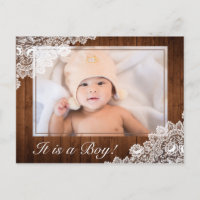 Rustikales Holz & White Lace Baby Boy Birth Foto