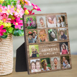 Rustikales Holz Wir Liebe Sie Oma 14 FotoCollage Fotoplatte<br><div class="desc">Erstellen Sie Ihre eigene Collage-Plakette mit 14 Ihrer Lieblingsfotos auf einem Holztexturhintergrund für ein einzigartiges Sake-Geschenk für Oma. Personalisieren Sie mit Enkelkindern Namen und wir Liebe Ihnen die meisten Oma-Nachricht.</div>