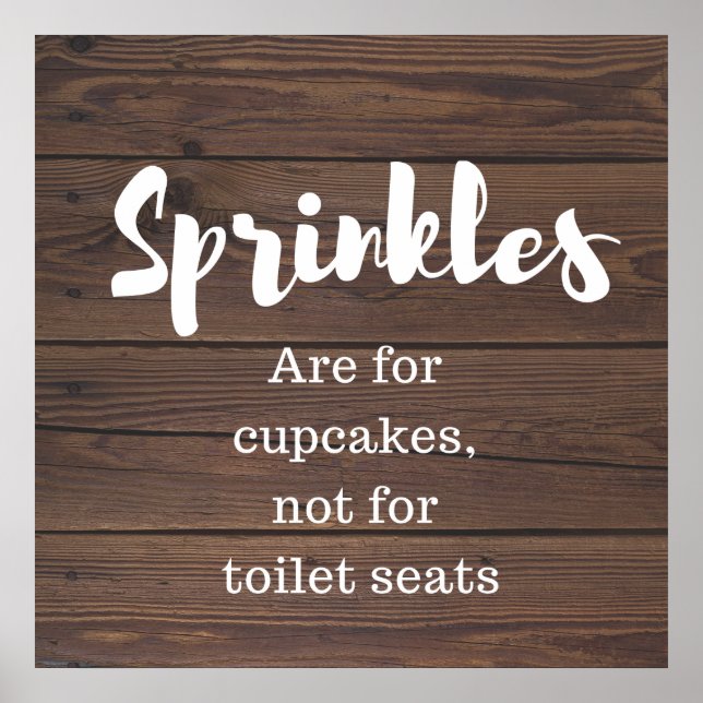 Rustikales Holzbad Art-Sprinkles Poster (Vorne)