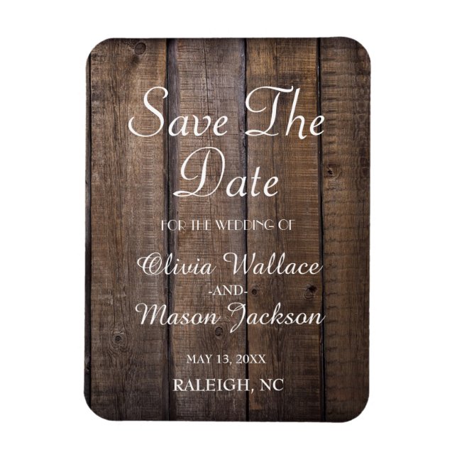 Rustikales Holzballett Hochzeit - Save the Date Magnet (Vertikal)