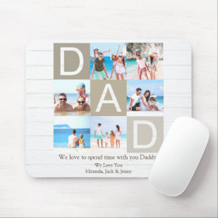 Rustikales Holzdekor mit Fotos der Familie von Vat Mousepad