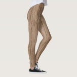 rustikales Holzdruckmuster Leggings<br><div class="desc">Eine rustikale Designer-Leggings mit braunem Holzprint.</div>