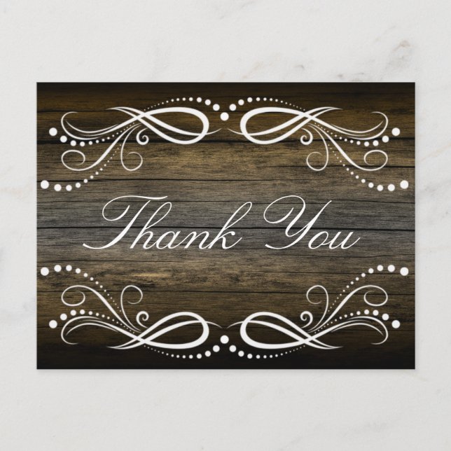 Rustikales hölzernes Brown-weißes mit Postkarte (Vorderseite)