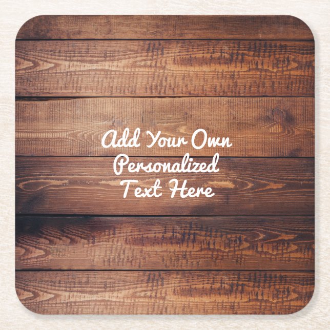 Rustikales hölzernes Land-hölzerner Text Rechteckiger Pappuntersetzer (Vorderseite)