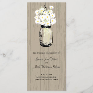 Rustikales hölzernes Weckglas-und Programm