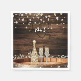 Rustikales Holzfass Lights Champagner Modernes Par Serviette