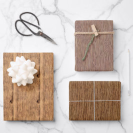 Rustikales Holzgeschenkpapier - Holzverpackungspap Geschenkpapier Set
