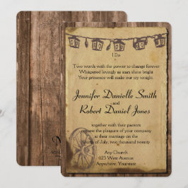 Rustikales Holzhengst Einladung