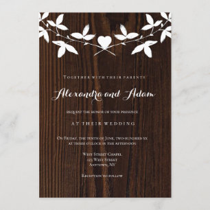 Rustikales Holzherz Einladung