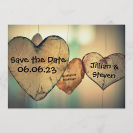 Rustikales Holzherz - Save the Date 12x18