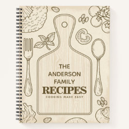 Rustikales Holzkochbuch Familienrezepte Personalis Notizbuch