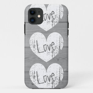 Rustikales Holzkorn Telefongehäuse   Monogramm ve iPhone 11 Hülle