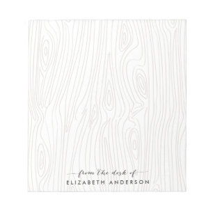 Rustikales Holzkörnchen Personalisiert Notepad Notizblock